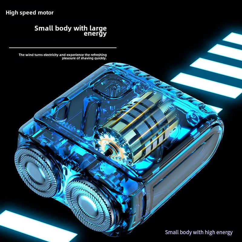 HKM-881555 Portable Mini Electric Beard Razor with Twin Blade for Face Use, USB Rechargeable