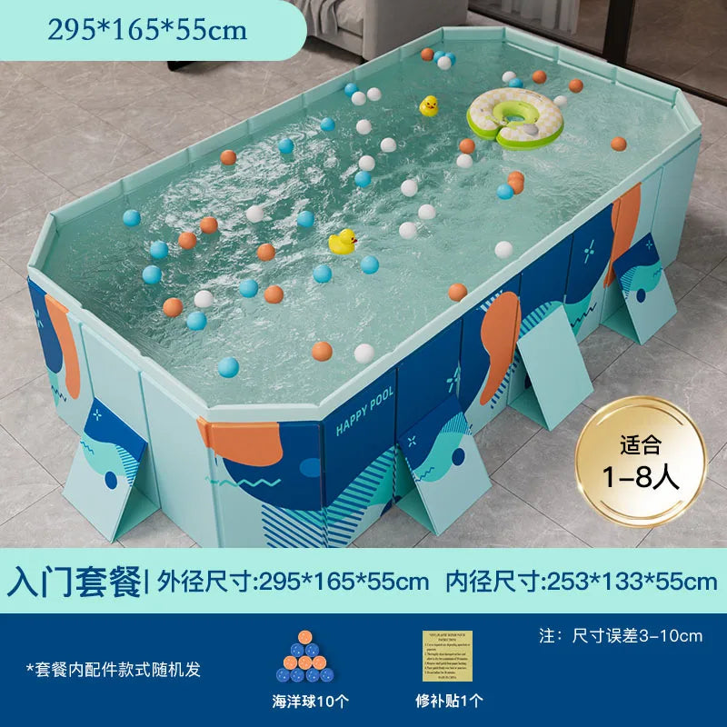HKM-848339 Large Rectangular Above Ground Swimming Pool for Outdoor Use