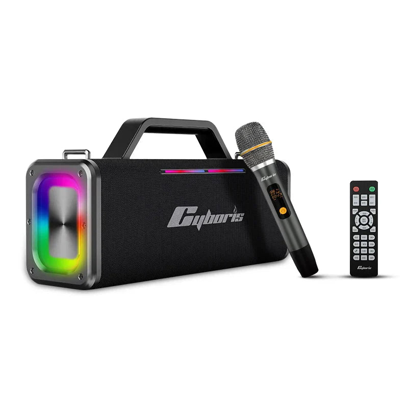 KTX-217811 X12 200W Portable Subwoofer Speaker with Wireless Microphone Support for Outdoor Karaoke