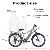 HKM-9786451 Adult Electric Bicycle Featuring 750W Motor, 20 MPH Top Speed, 48V System and 48V 15.6Ah Battery for Daily Commuting