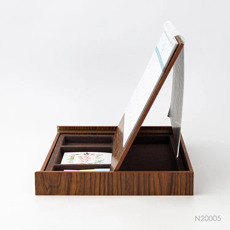 KTX-360531 Eco-Friendly Custom Notepad with Sticky Notes and Wooden Desk Calendar