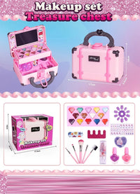 HKM-671635 Realistic Makeup Toy Kit for Girls - Washable Cosmetic Set for Pretend Play and Nail Art, Ages 2-14