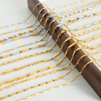 HKM-526931 2024 New Arrival Two Tone Gold Chain 18k Gold Plated Stainless Steel Non Tarnish Melon Seeds Handmade Fashion Jewelry Necklaces