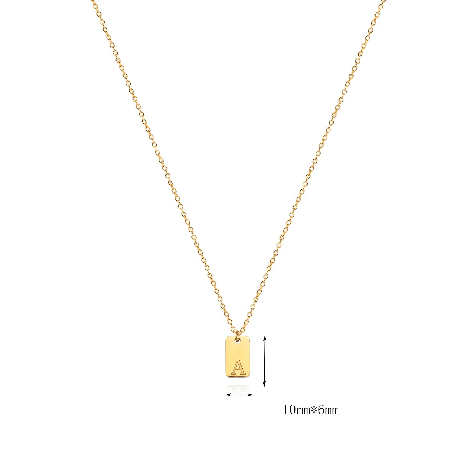 HKM-511123 Bar Necklace Blank Pendant for Engrave Custom Necklace Letters Gold Pated Letter Necklace Custom Moissanite Pendant