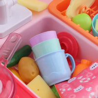 HKM-949587 Electric Toy Kitchen Play Set for Kids Age 2-7, Battery Operated Tableware Toys