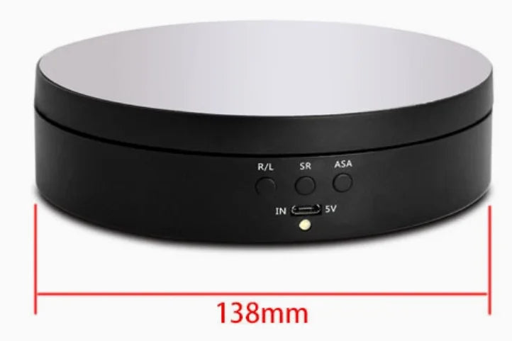 KTX-644947 Electric Rotating Display Stand with 3 Speeds for Jewelry and Photography, USB Rechargeable