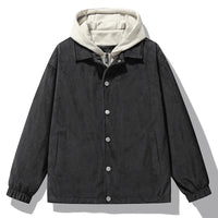 HKM-127955 Fashion Man Coat Casual Oversized Sports Design Long Canvas Jacket Zipper Closure Suede Jacket Man