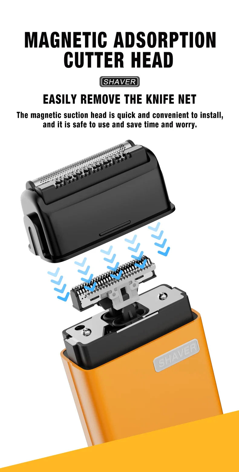 HKM-488339 Portable Waterproof Electric Shaver with Triple Blade for Men