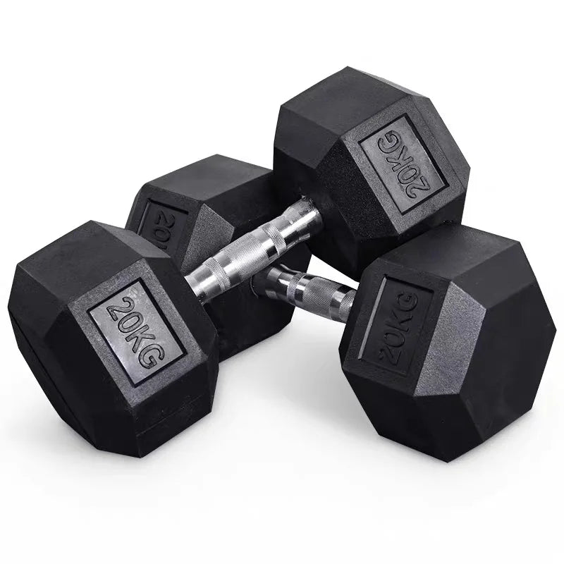 HKM-780499 Rubber Coated Hex Dumbbells for Professional Gym Use