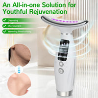 HKM-193427 Neck and Face Massage Device with Red Light Therapy, EMS Vibration, and LED Heating for Skin Rejuvenation