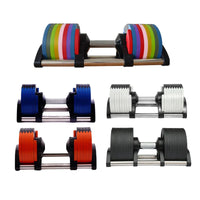 HKM-977107 Adjustable Dumbbells Set - 20kg, 32kg, 40kg - Multiple Colours, Cast Iron, Rust Resistant