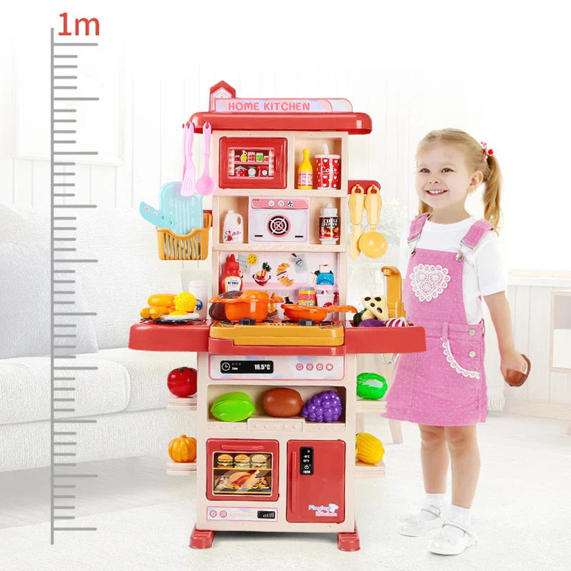 KTX-782227 43PCS Mini Kitchen Play Set with Cooking Sink and Accessories for Kids