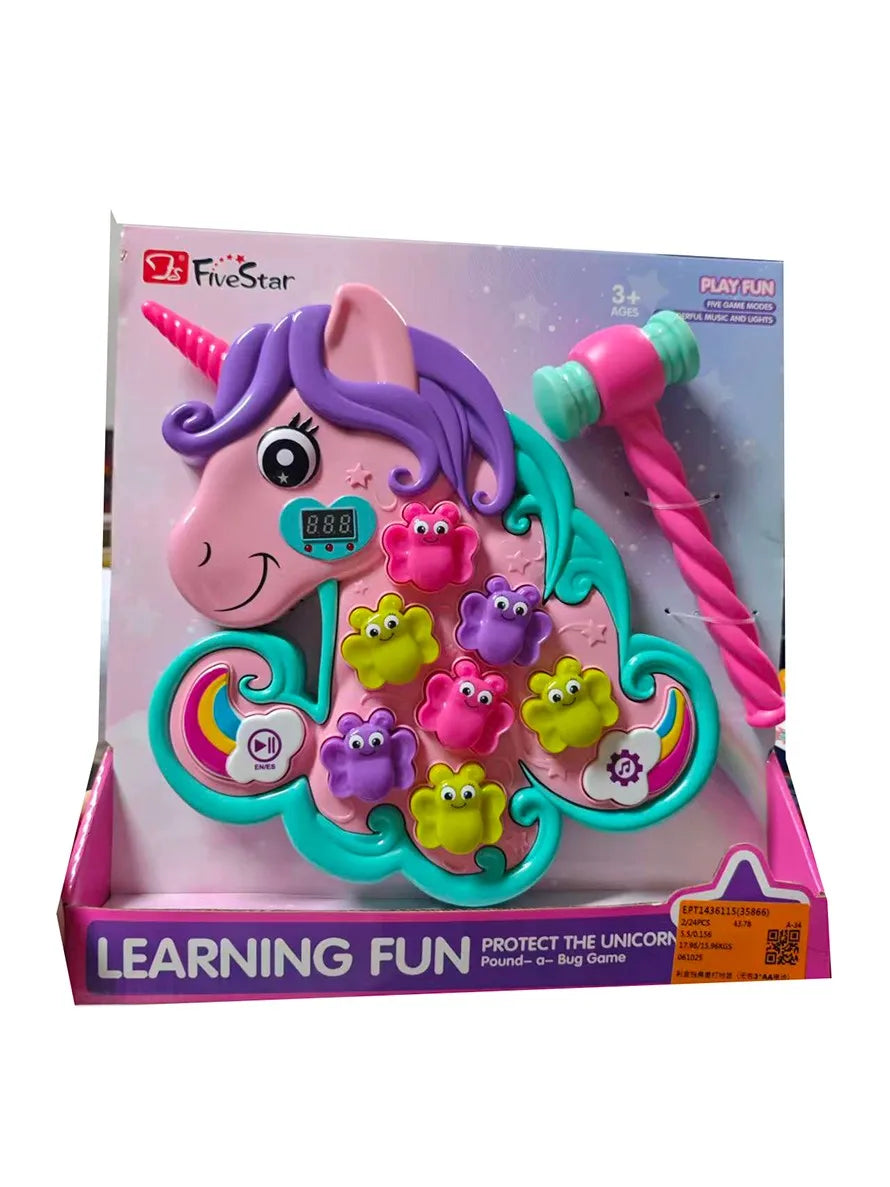 HKM-820819 Interactive Unicorn Hammer Mole Game for Kids Ages 5-13 - Educational Fun and Engagement