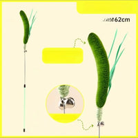 HKM-308883 Durable Interactive Cat Teaser Toy - 62CM Polyester & Metal Design