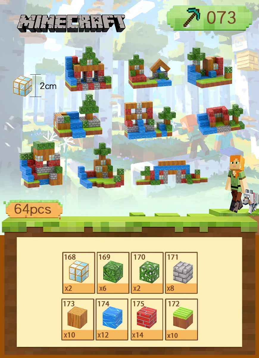 KTX-684755 Magnetic Building Block Cube Set for Kids - DIY Educational Sensory Game with Over 500 Accessories