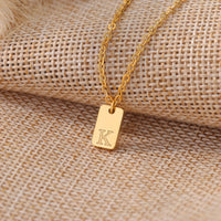 HKM-511123 Bar Necklace Blank Pendant for Engrave Custom Necklace Letters Gold Pated Letter Necklace Custom Moissanite Pendant
