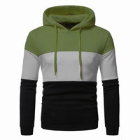 HKM-358483 Men's Custom Sweatshirt Autumn and Winter 3 Color Splicing Pullover Hooded Casual Sweatshirt Set