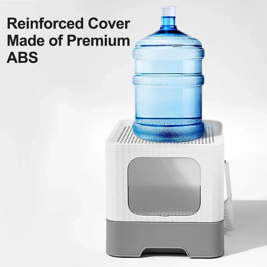 HKM-422995 Extra Large Foldable Enclosed Cat Litter Box for Cats – Convenient and Space-Saving Design