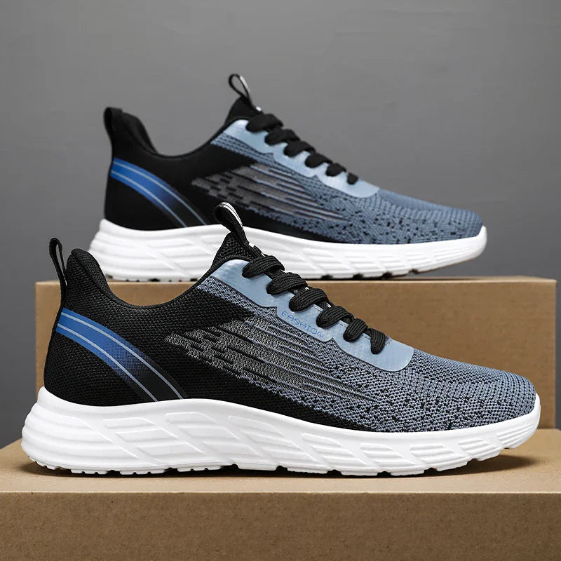 HKM-852307 B-9901 New Fashion Sports Running Shoes Men Sneakers Breathable Walking Style Shoes Comfortable Anti-slip Flying Woven Shoes