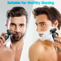 HKM-619411 Portable Electric Shaver with USB Charging, Stainless Steel Blade and Cleaning Reminder for Men