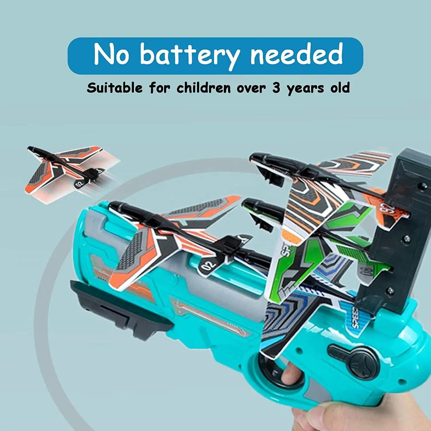 KTX-879379 Foam Glider Airplane Launcher for Outdoor Play – Fun Hand-Throw Airplane Toy for Kids