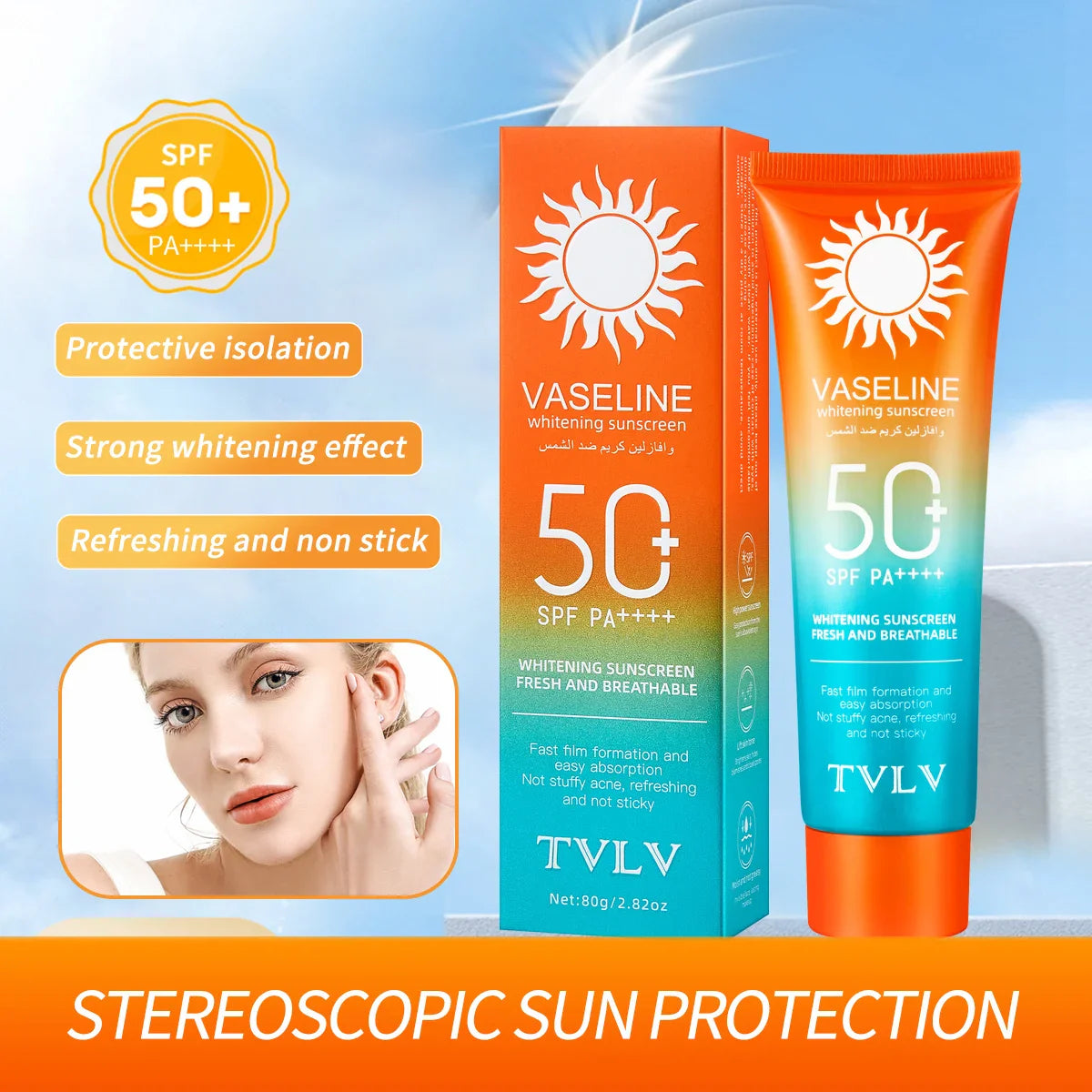 HKM-981011 High SPF 50+ Sun Cream Lotion for Women - Anti-UV Sunscreen for Face Care