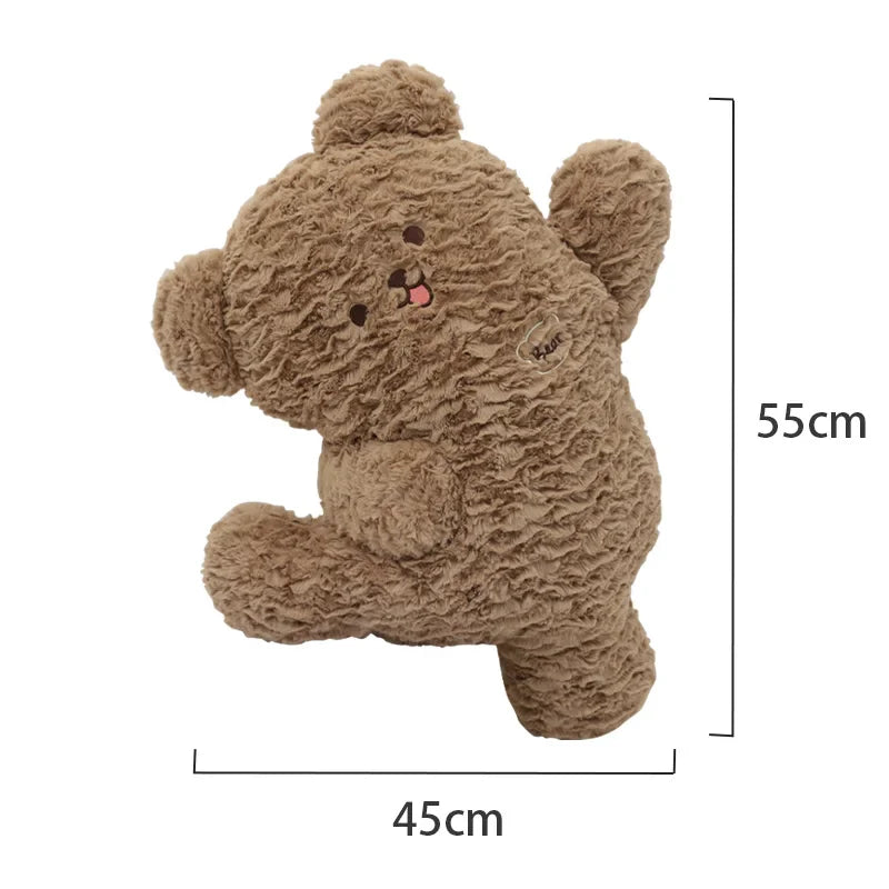 KTX-507731 Tsubomi Cartoon Bear Plush Toy Hugging Pillow - Unisex Stuffed Doll, 55cm Long Plush Filling