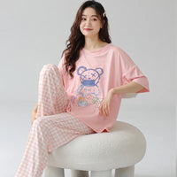 HKM-804883 2024 New Design Women'S Pajamas Are Comfortable and Two Sets of Pajamas Ladies Sweet Cute Cartoon Home Wear
