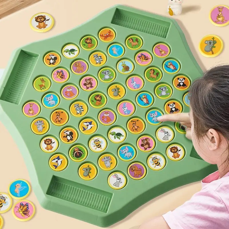 KTX-835091 Educational Memory Puzzle Board Game for Children Aged 2-7 – Fruit and Animal Matching Toy