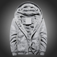 HKM-767507 Men's Jacket Sets Plush Padded Jacket Winter Sports Hoodie With Stand Collar Thick Canvas Material Hooded Baseball Clothing