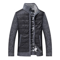HKM-112147 Men's Customized Sweater Jacket Winter Padded Thickened Jacket Casual Standing Collar Knitted Pullover