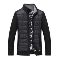 HKM-112147 Men's Customized Sweater Jacket Winter Padded Thickened Jacket Casual Standing Collar Knitted Pullover