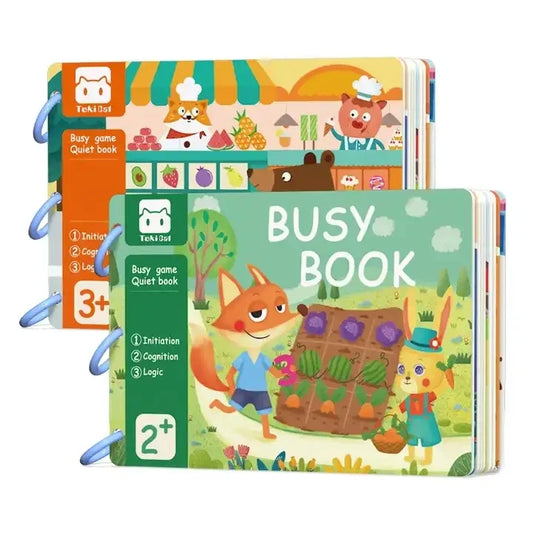 KTX-671251 Montessori Educational Animal Farm Busy Book with Paper Sensory Stickers for Preschool Learning