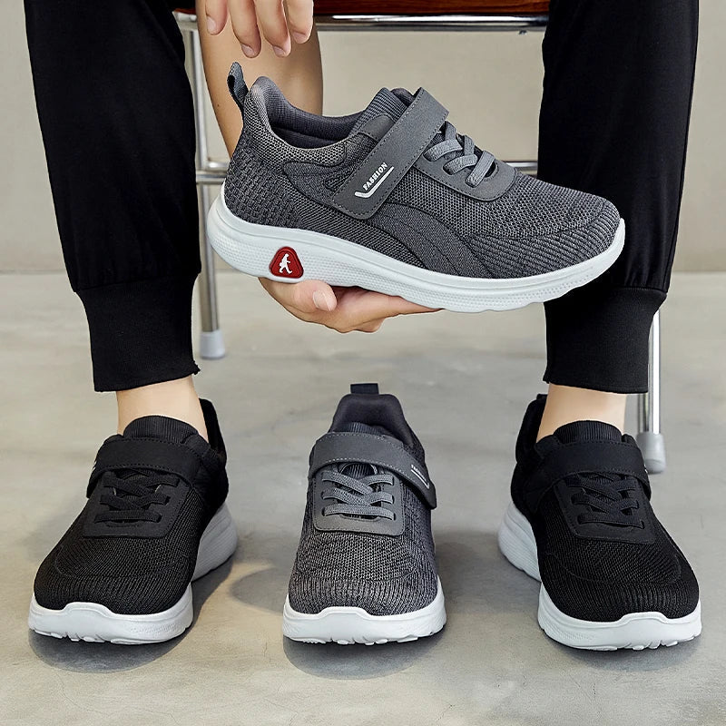 HKM-738195 B-22007 Men's Casual Comfortable Flats Men's Sneakers Lace-Up Mesh Shoes Lightweight Breathable