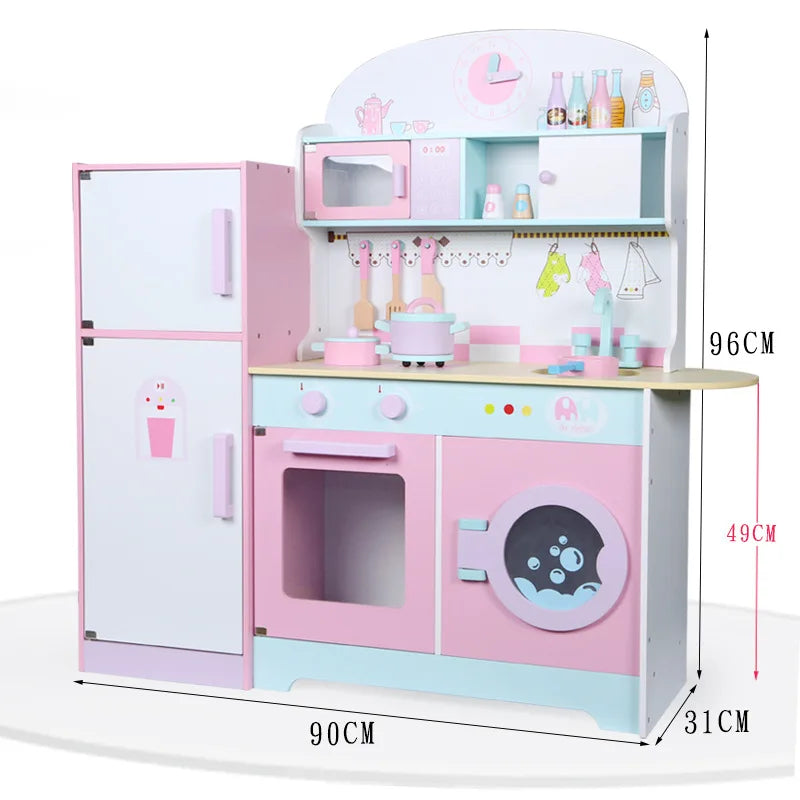 KTX-062483 Wooden Pretend Play Kitchen Set for Kids - Educational Toy for Creative Imaginative Play