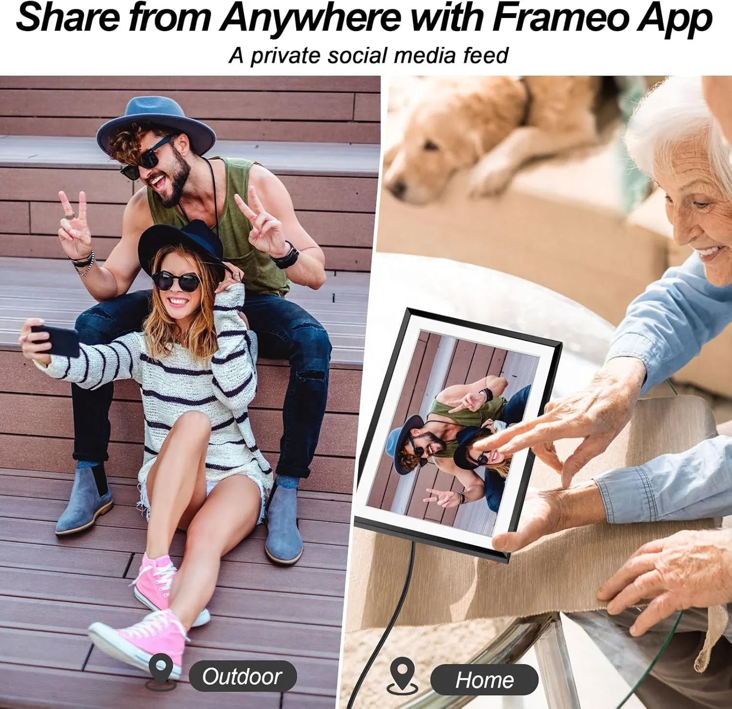 KTX-276627 10.1 Inch WiFi Digital Picture Frame with 32GB Storage and Touch Screen for Photo and Video Uploading