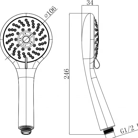KTX-343315 Handheld Shower Head with Water-Saving Rain Shower Technology for Enhanced Bathroom Experience