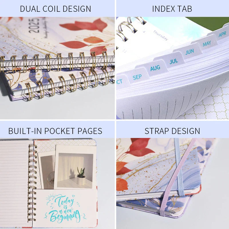 KTX-574099 Custom Spiral Notebook for Students - A4, A5, B5 Formats, 2025 Agenda Planner