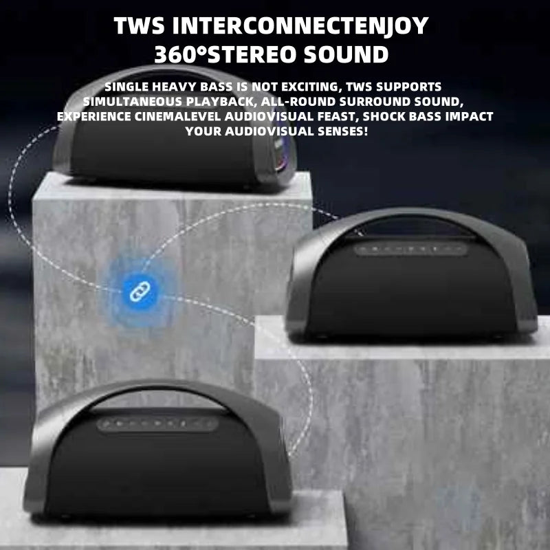 KTX-808787 Portable 320W Waterproof Surround Stereo Speaker with Hi-Fi Sound and Wireless Subwoofer