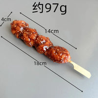 KI liangpeng Simulation Food Japanese-style charcoal barbecue photo Gluten Crispy Bone balls chicken skewers model window