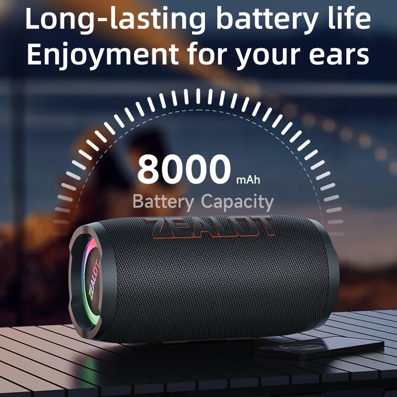 KTX-316115 50W Wireless Outdoor Speaker with Deep Bass, IPX6 Waterproof Rating, Portable Party Speaker for Camping