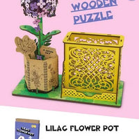 HKM-085267 3D Wooden Jigsaw Puzzle Flower Model Kit - Red Rose Educational Craft for Kids and Adults