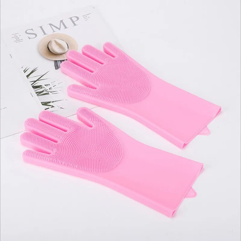 HKM-340499 Heat Resistant Silicone Pet Grooming Gloves for Comfortable Bathing and Massaging