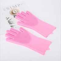 HKM-340499 Heat Resistant Silicone Pet Grooming Gloves for Comfortable Bathing and Massaging