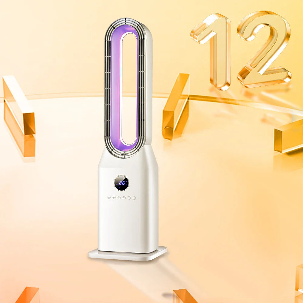 KTX-541075 Bladeless 2000W Electric Fan Heater with Night Light for Home Office Use