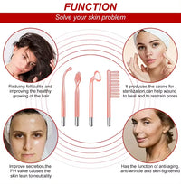 HKM-472531 Portable High Frequency Facial Wand Machine with 4 Electrodes for Skin Rejuvenation and Acne Treatment