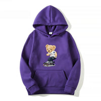 HKM-489555 Customized Men's Bear Sweatshirt Autumn and Winter Hooded Fashion Pullover Sweatshirt Sports Casual Printed Peplum Jacket