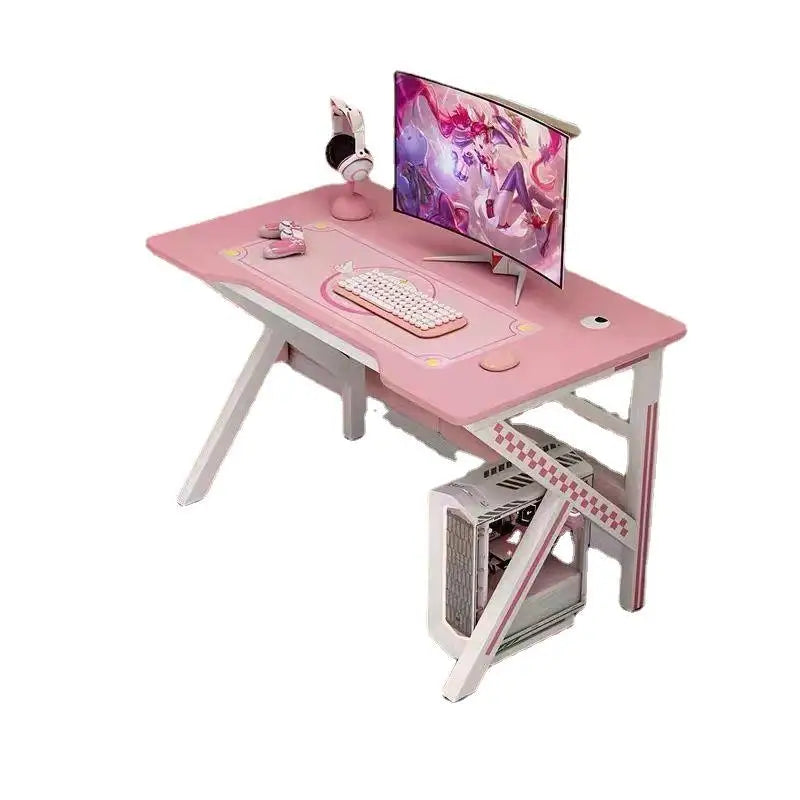 KTX-052691 Adjustable Pink Metal Gaming and Home Office Table