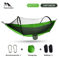 HKM-568083 Full-Automatic Outdoor Camping Hammock with Mosquito Net, Anti-Mosquito Nylon Cloth, Available in Single and Double Sizes