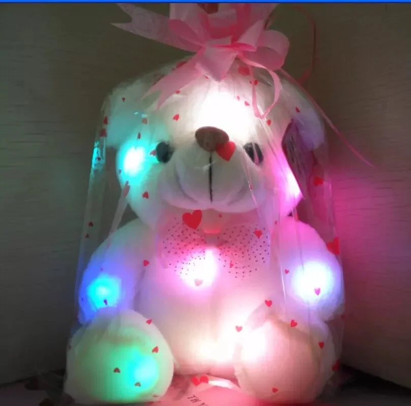 KTX-670419 LED Plush Bear Stuffed Animal Toy with Night Glow Light